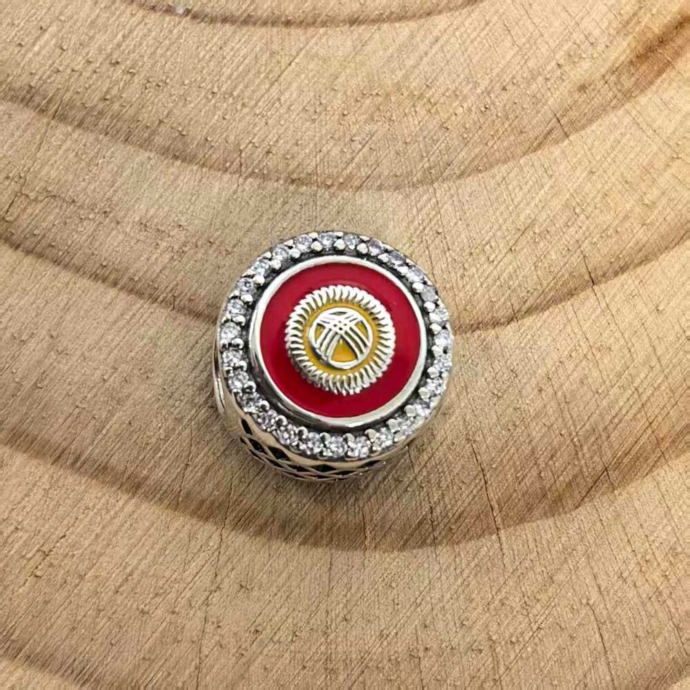 Pandora Kyrgyzstan Flag Charm Pendant, S925 Silver Jewelry - Picture 1 of 4